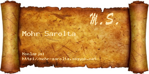 Mohr Sarolta névjegykártya